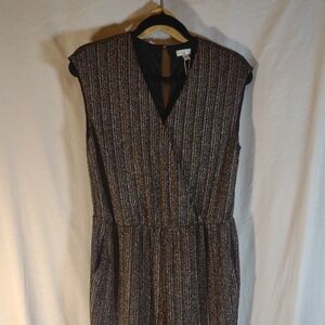 NWT Spence Chic Black & Gold/Copper Sleek Jumpsuit w/Pockets - Size 8
